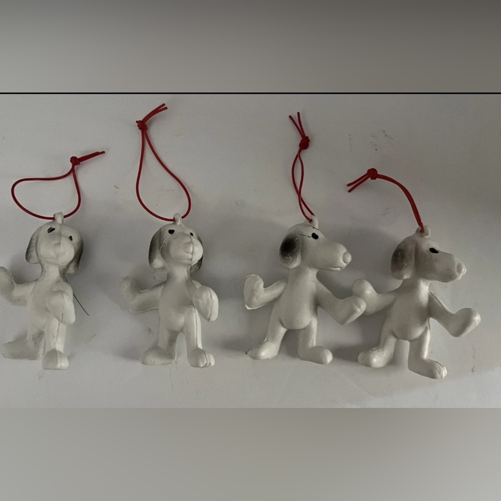 Dog Ornaments 1970s 2.5”Christmas Tree Blow Mold Lot Vintage